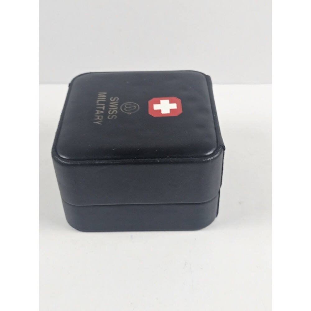 Swiss Military Watch Box Empty Faux Leather Exterior Black Felt Interior - Picture 8 of 11
